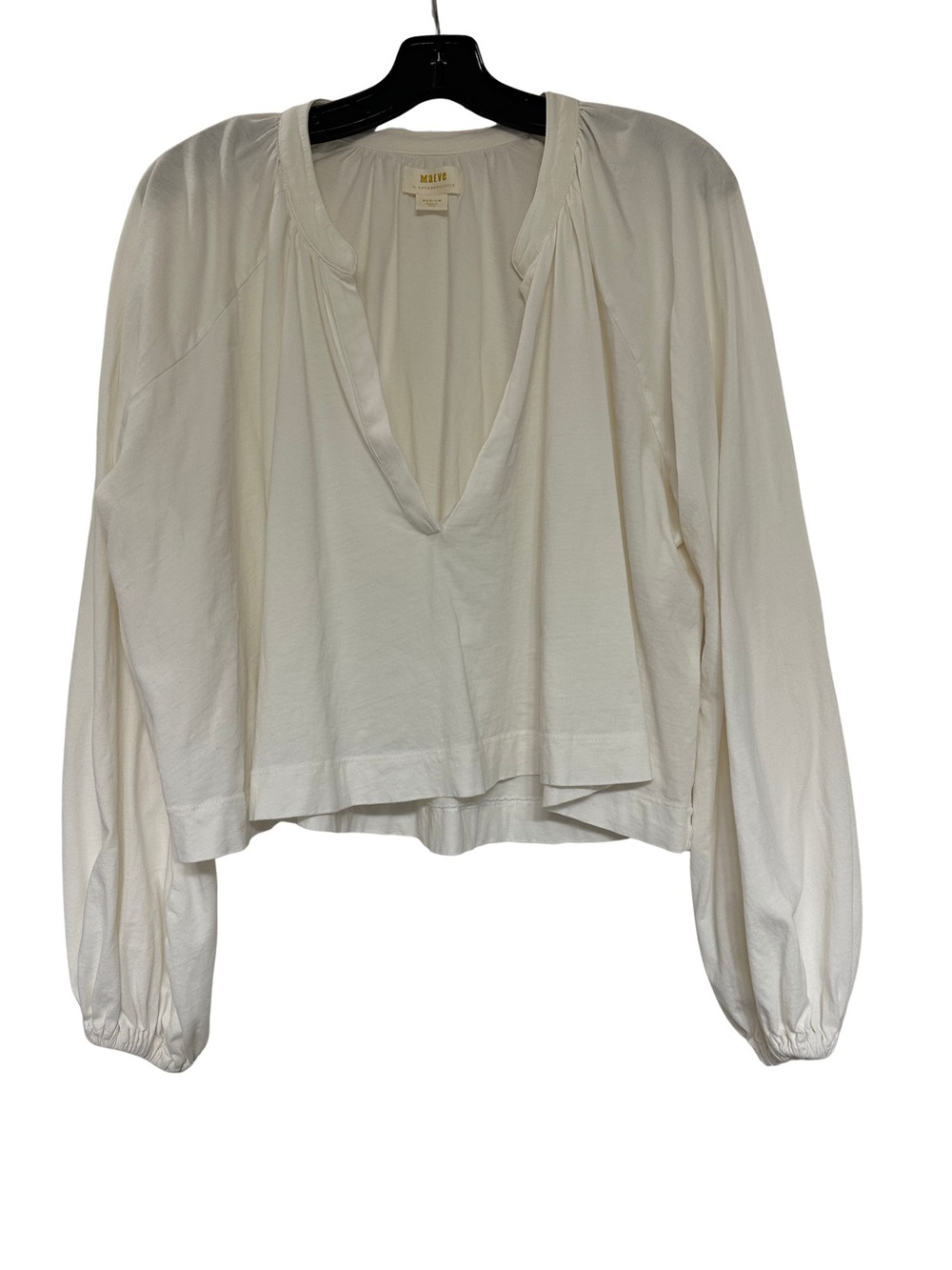 Maeve by Anthropologie Split Neck Balloon Sleeve Top, size Medium